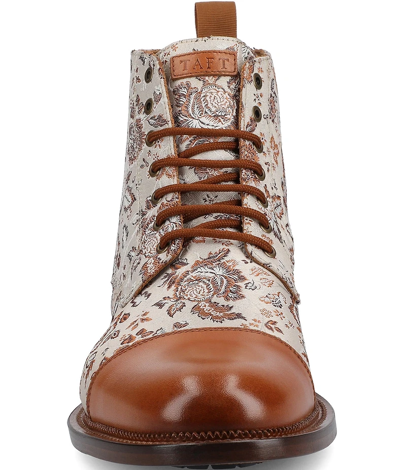 Taft Men's Jack Floral Jacquard Cap Toe Dress Boots