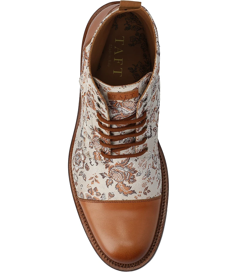 Taft Men's Jack Floral Jacquard Cap Toe Dress Boots