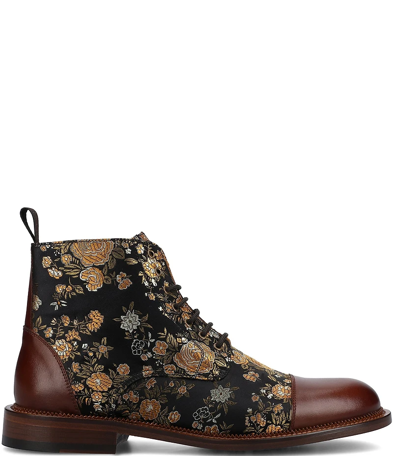 Taft Men's Jack Floral Jacquard Cap Toe Dress Boots