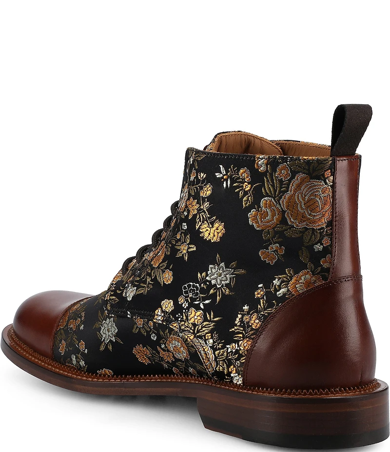 Taft Men's Jack Floral Jacquard Cap Toe Dress Boots