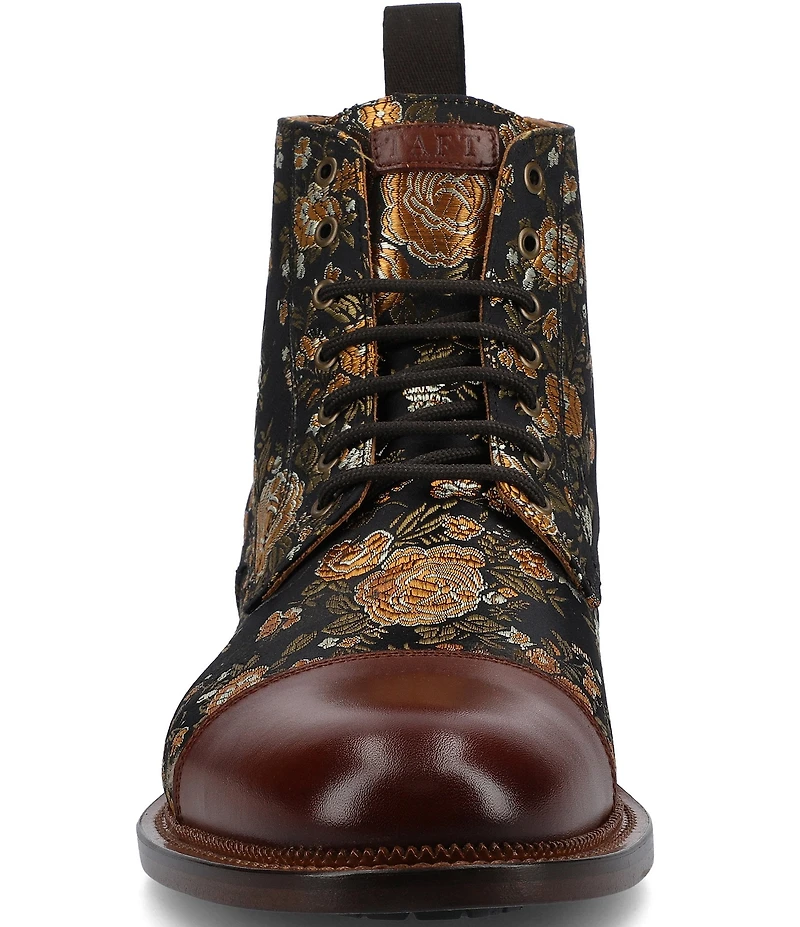 Taft Men's Jack Floral Jacquard Cap Toe Dress Boots