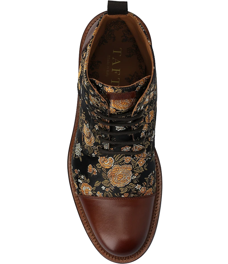Taft Men's Jack Floral Jacquard Cap Toe Dress Boots