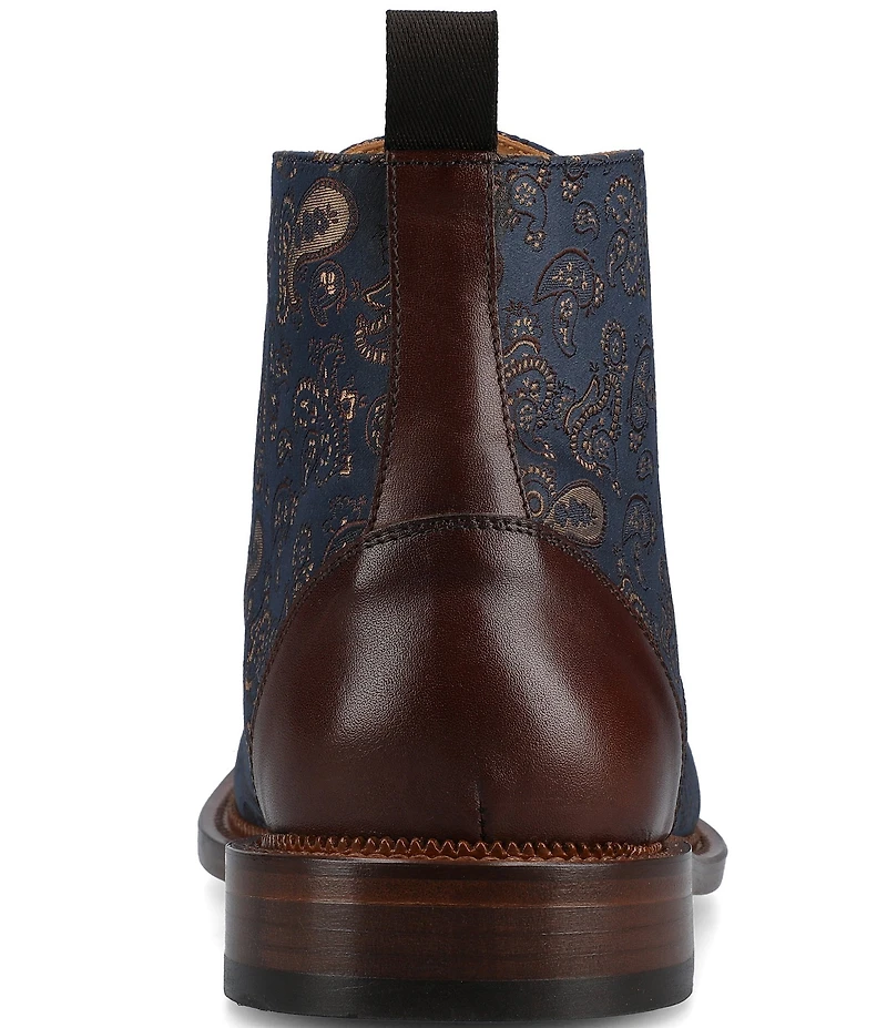 Taft Men's Jack Paisley Jacquard Cap Toe Dress Boots