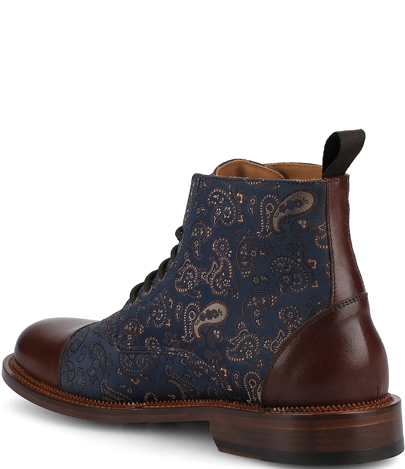 Taft Men's Jack Paisley Jacquard Cap Toe Dress Boots