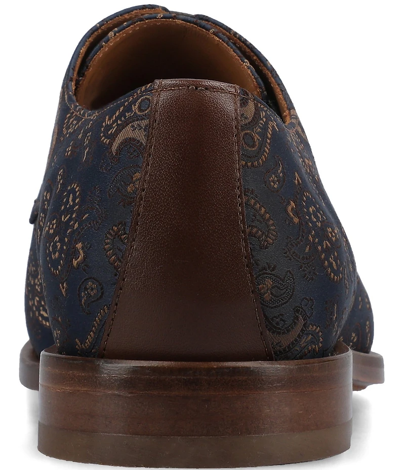 Taft Men's Jack Paisley Jacquard Leather Cap Toe Oxfords