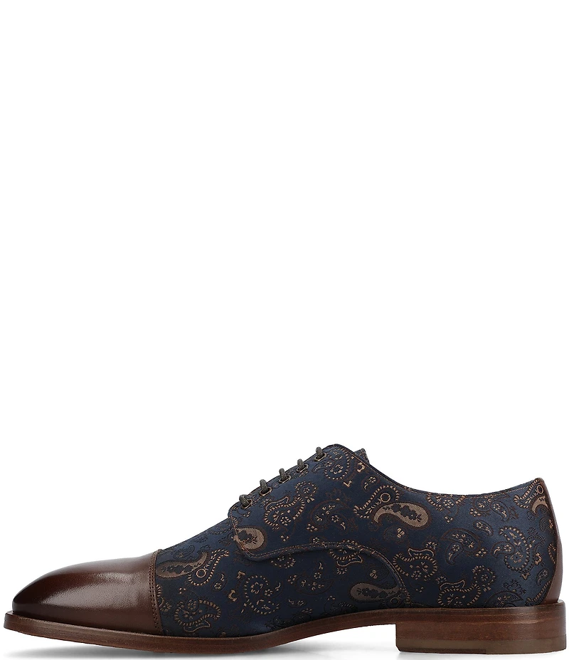 Taft Men's Jack Paisley Jacquard Leather Cap Toe Oxfords
