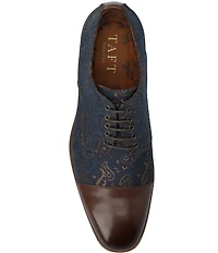 Taft Men's Jack Paisley Jacquard Leather Cap Toe Oxfords