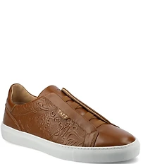 Taft Men's James Floral Embossed Leather Slip On Sneakers