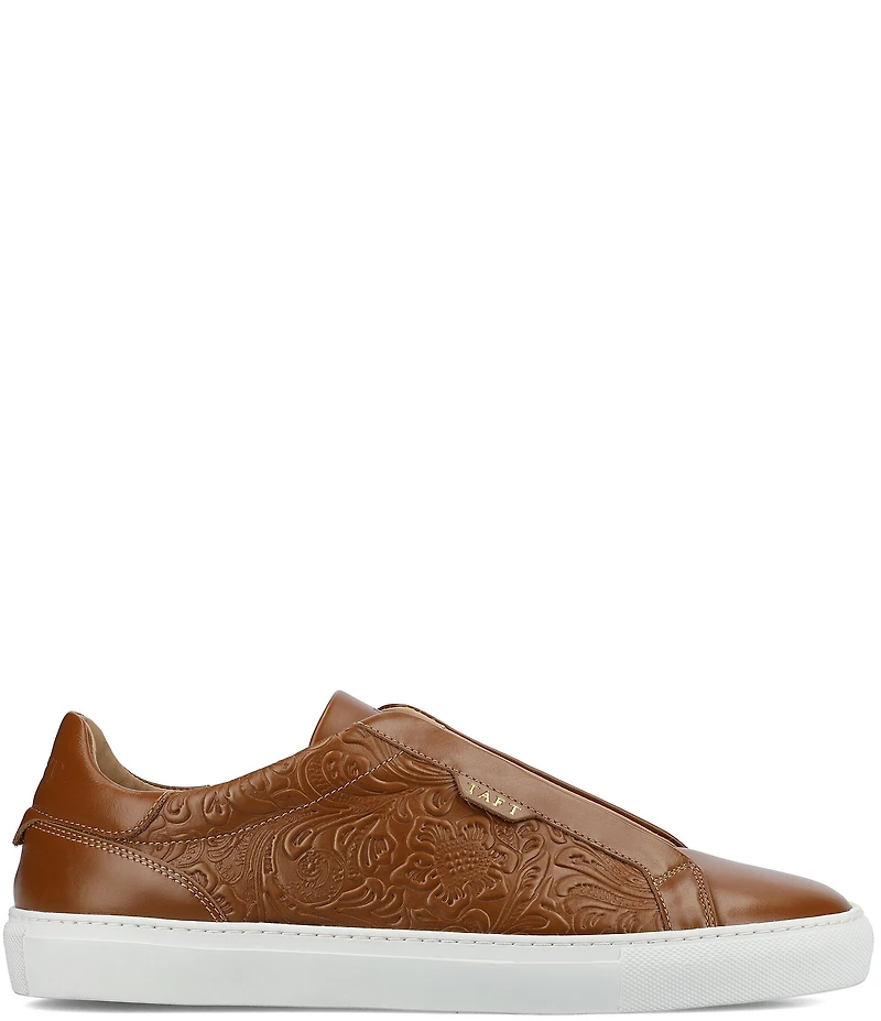 Taft Men's James Floral Embossed Leather Slip On Sneakers