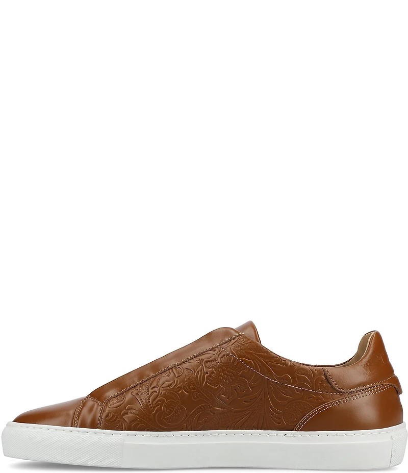 Taft Men's James Floral Embossed Leather Slip On Sneakers