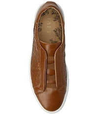 Taft Men's James Floral Embossed Leather Slip On Sneakers