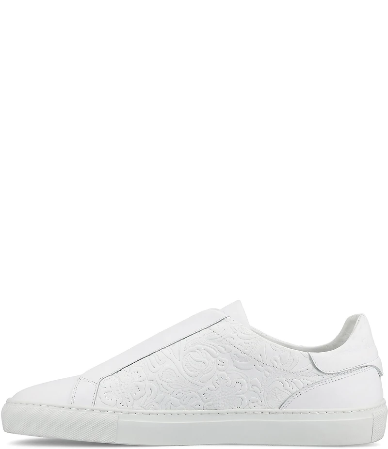 Taft Men's James Floral Embossed Leather Slip On Sneakers