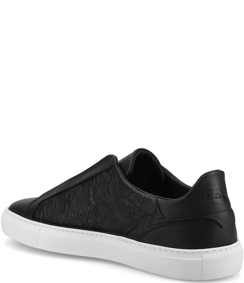 Taft Men's James Floral Embossed Leather Slip On Sneakers