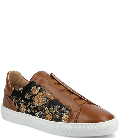 Taft Men's James Floral Jacquard and Leather Slip On Sneakers