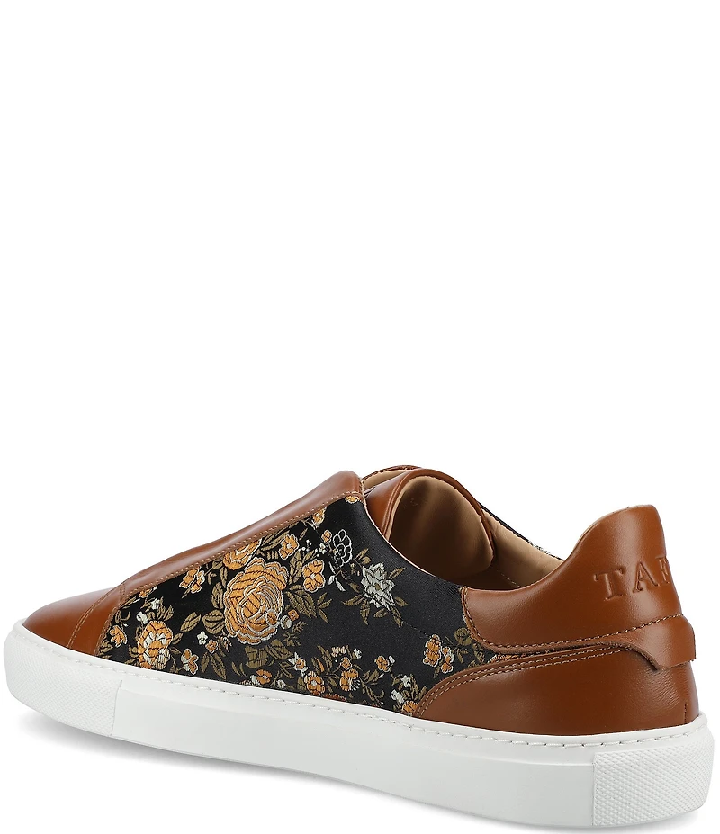 Taft Men's James Floral Jacquard and Leather Slip On Sneakers