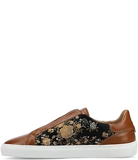 Taft Men's James Floral Jacquard and Leather Slip On Sneakers
