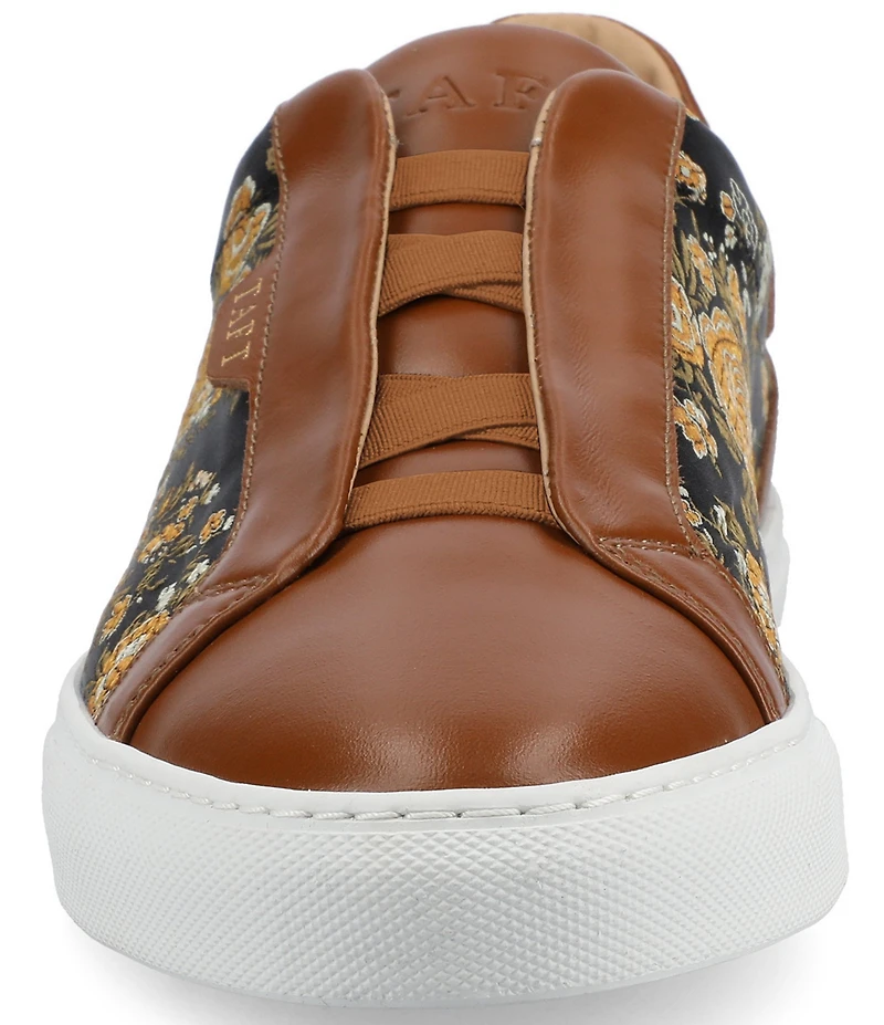 Taft Men's James Floral Jacquard and Leather Slip On Sneakers