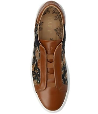 Taft Men's James Floral Jacquard and Leather Slip On Sneakers