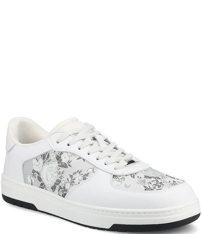 Taft Men's Rapido Low Floral Jacquard and Leather Lace Up Sneakers