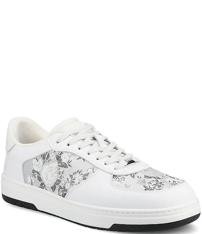 Taft Men's Rapido Low Floral Jacquard and Leather Lace Up Sneakers
