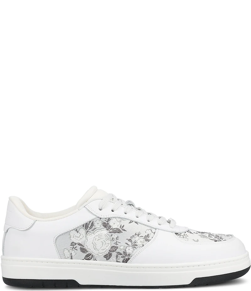 Taft Men's Rapido Low Floral Jacquard and Leather Lace Up Sneakers