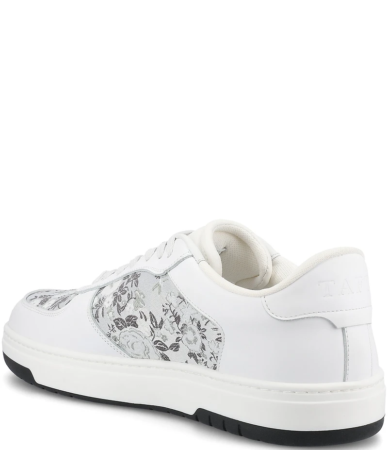 Taft Men's Rapido Low Floral Jacquard and Leather Lace Up Sneakers