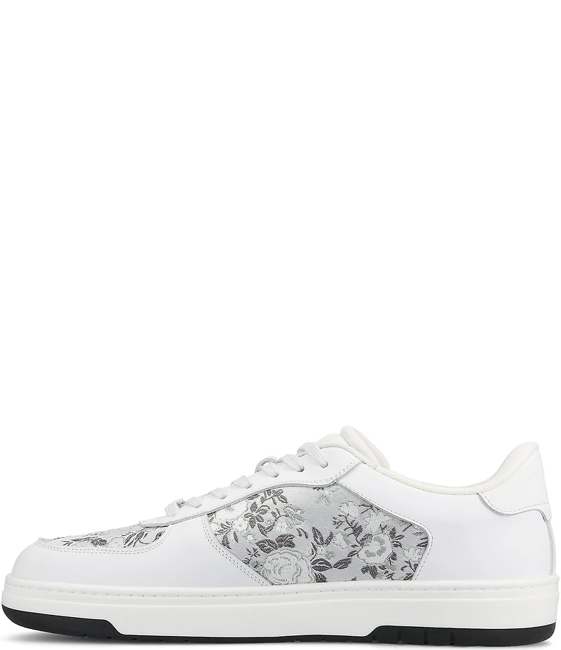 Taft Men's Rapido Low Floral Jacquard and Leather Lace Up Sneakers