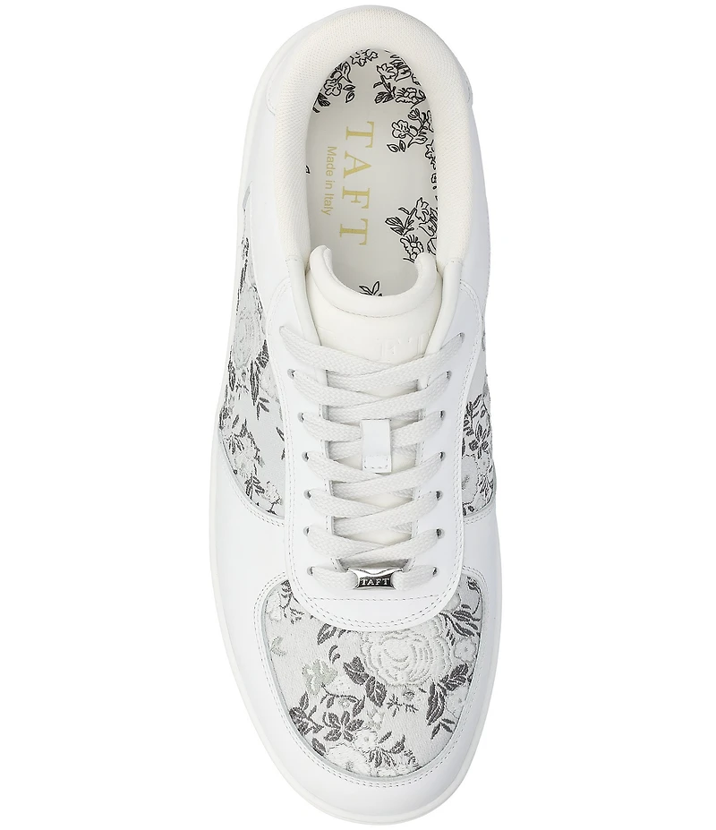 Taft Men's Rapido Low Floral Jacquard and Leather Lace Up Sneakers
