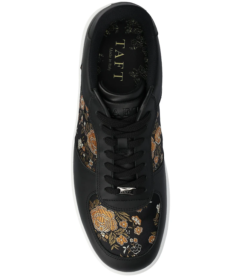 Taft Men's Rapido Low Floral Jacquard and Leather Lace Up Sneakers
