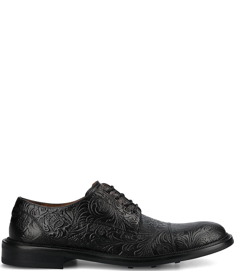 Taft Men's Rome Embossed Floral Leather Cap Toe Oxfords