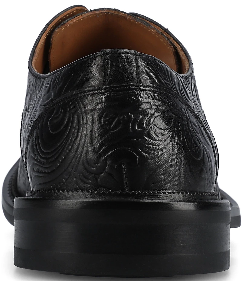 Taft Men's Rome Embossed Floral Leather Cap Toe Oxfords