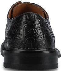 Taft Men's Rome Embossed Floral Leather Cap Toe Oxfords