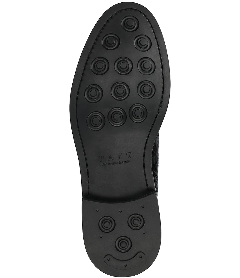 Taft Men's Rome Embossed Floral Leather Cap Toe Oxfords