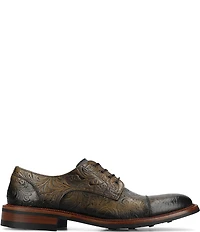 Taft Men's Rome Embossed Floral Leather Cap Toe Oxfords