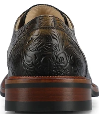 Taft Men's Rome Embossed Floral Leather Cap Toe Oxfords