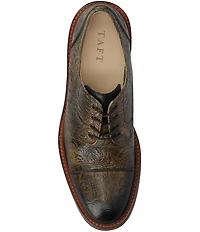 Taft Men's Rome Embossed Floral Leather Cap Toe Oxfords
