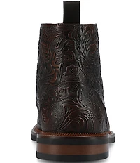 Taft Men's Rome Floral Embossed Genuine Leather Cap Toe Boots