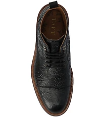 Taft Men's Rome Floral Embossed Genuine Leather Cap Toe Boots
