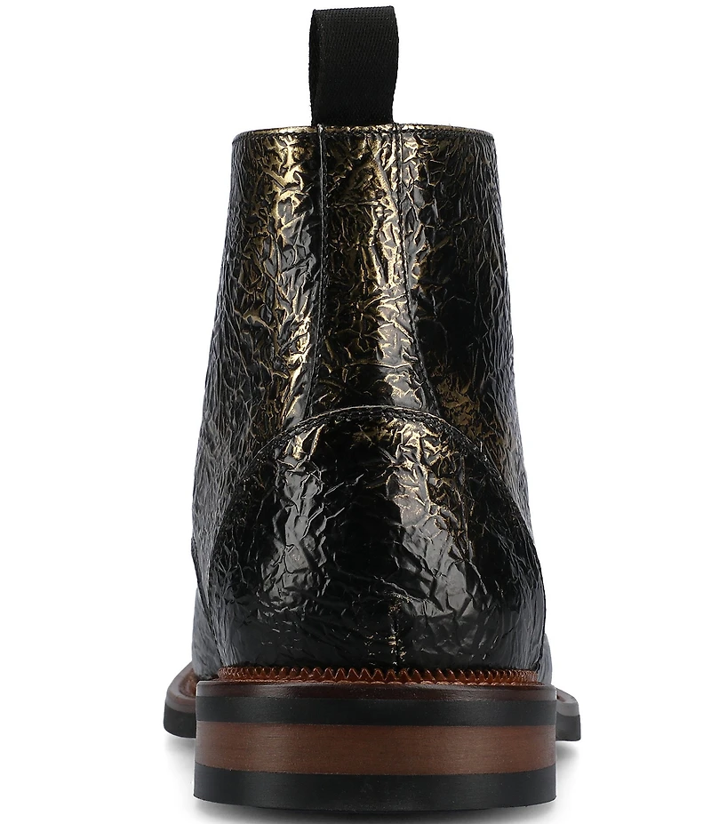 Taft Men's Rome Metallic Leather Cap Toe Boots