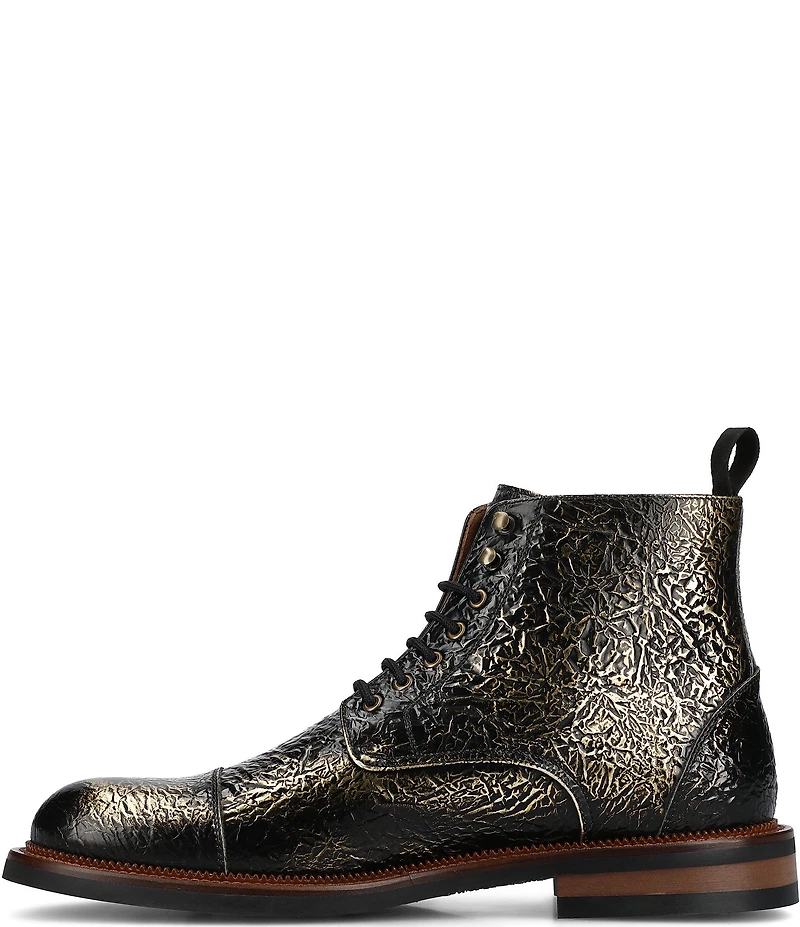 Taft Men's Rome Metallic Leather Cap Toe Boots