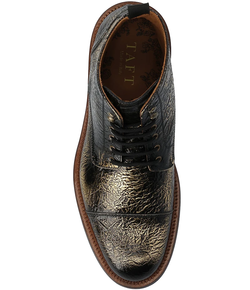 Taft Men's Rome Metallic Leather Cap Toe Boots