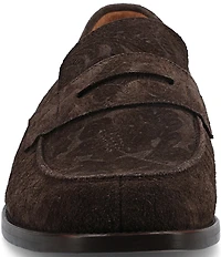 Taft Men's Sterling Floral Embossed Suede Penny Loafers