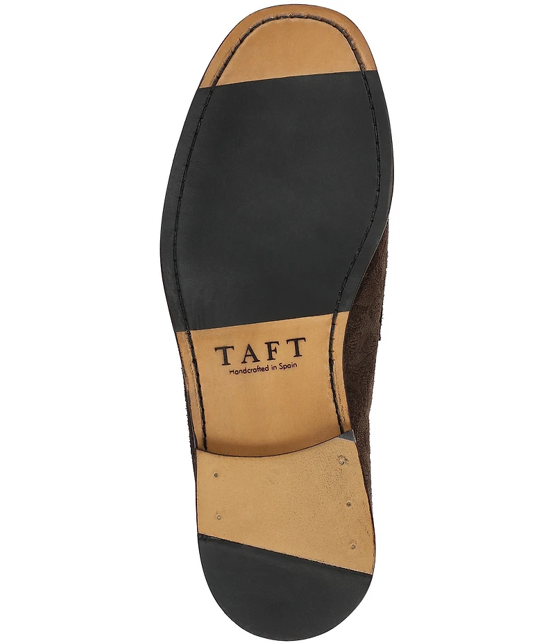 Taft Men's Sterling Floral Embossed Suede Penny Loafers