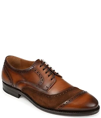 Taft Men's Gladiator Leather Suede Brogue Detail Cap Toe Oxfords