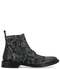 Taft Men's Jack Exotic Bird Jacquard Calfskin Dress Boots