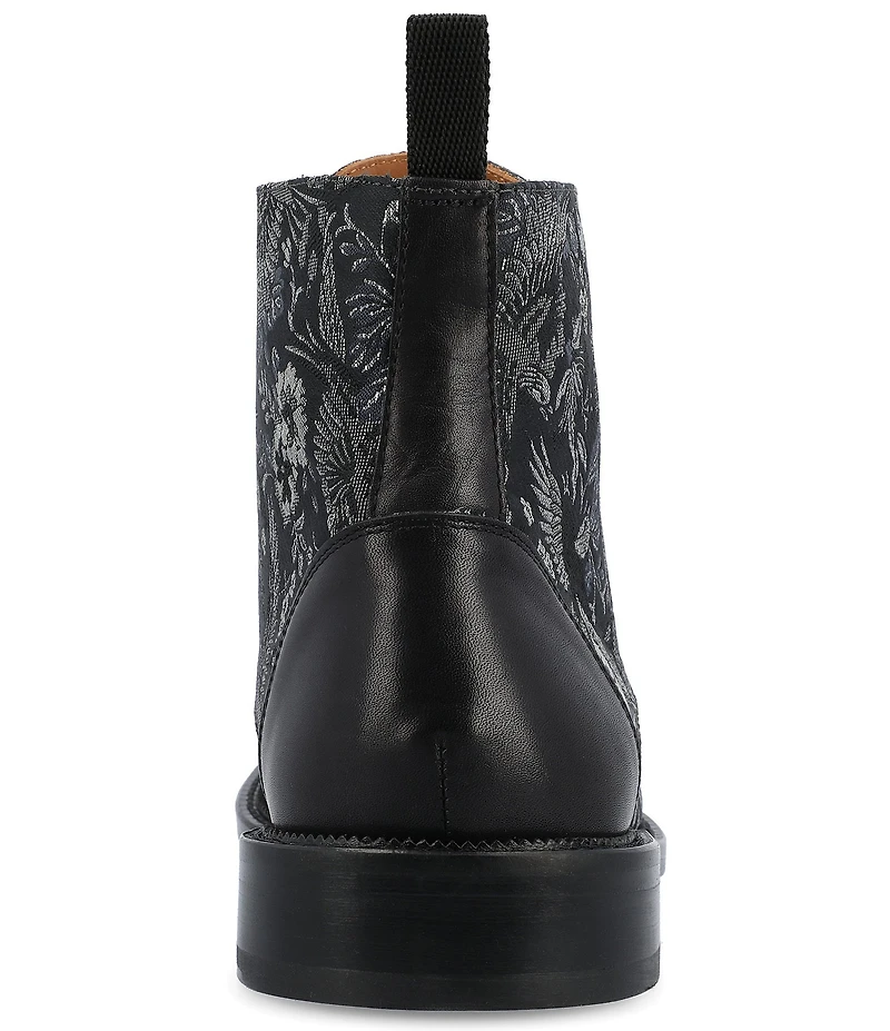 Taft Men's Jack Exotic Bird Jacquard Calfskin Dress Boots