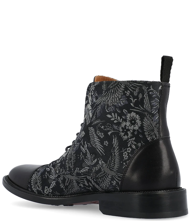 Taft Men's Jack Exotic Bird Jacquard Calfskin Dress Boots