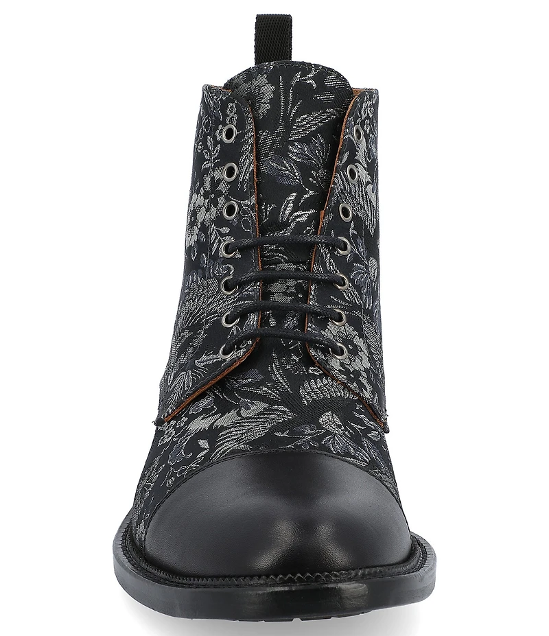Taft Men's Jack Exotic Bird Jacquard Calfskin Dress Boots