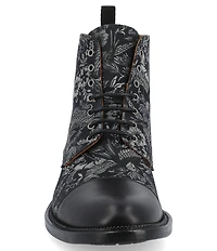 Taft Men's Jack Exotic Bird Jacquard Calfskin Dress Boots