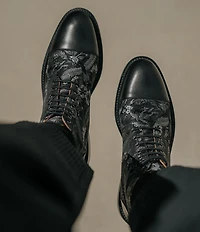 Taft Men's Jack Exotic Bird Jacquard Calfskin Dress Boots